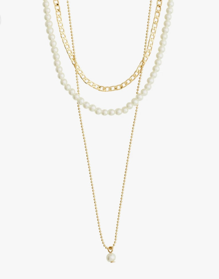 BAKER GOLD PLATED 3 IN 1 NECKLACE SET