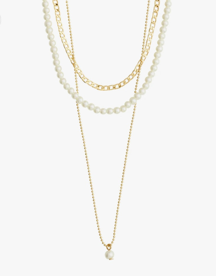 BAKER GOLD PLATED 3 IN 1 NECKLACE SET