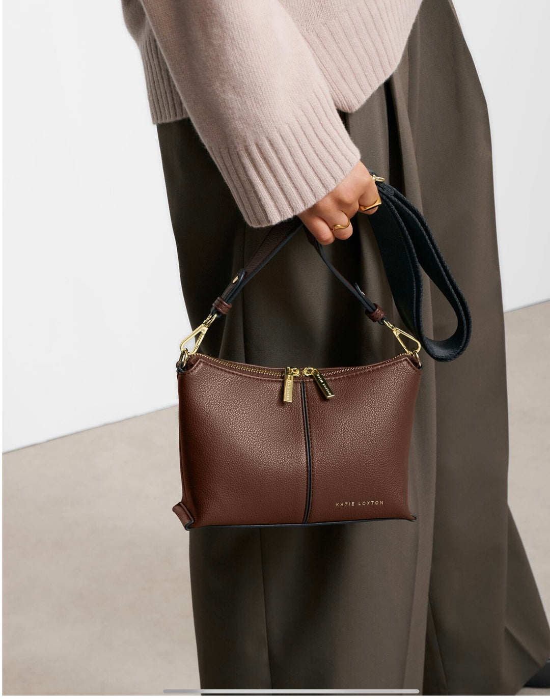 LAILA CANVAS STRAP CROSSBODY BAG| DARK CHOCOLATE