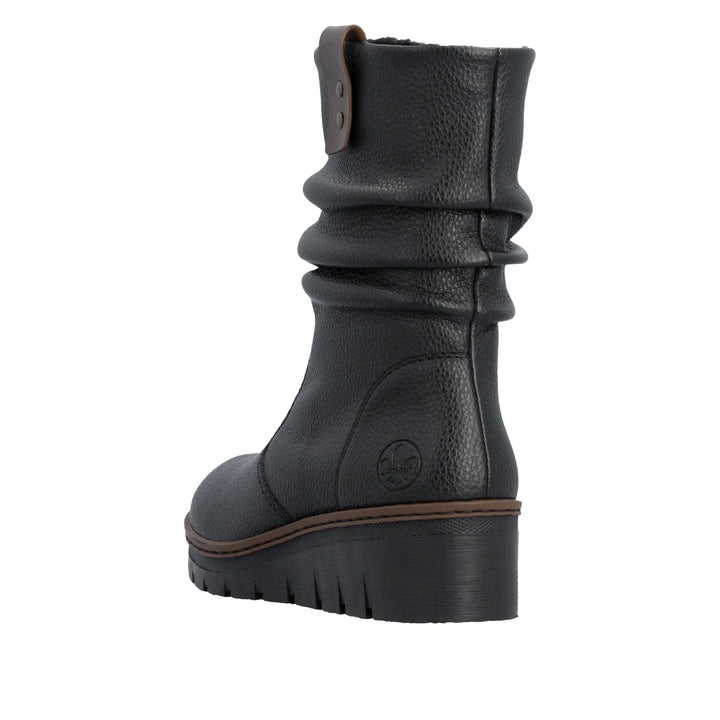 Rieker Women's Black Wedge Ankle Boots X9155-00