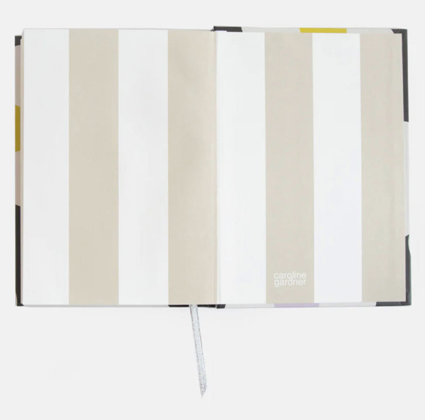 MULTI FLOWER CHARCOAL SLIM CASEBOUND NOTEBOOK