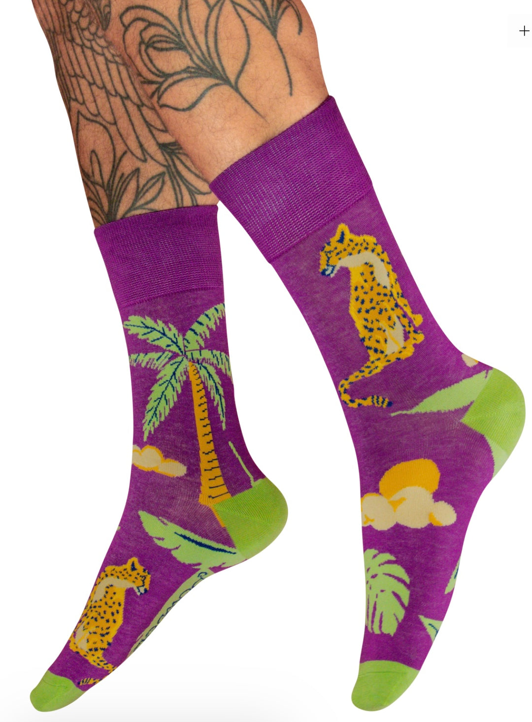 MENS CHILLED CHEETAH SOCKS LAVENDER