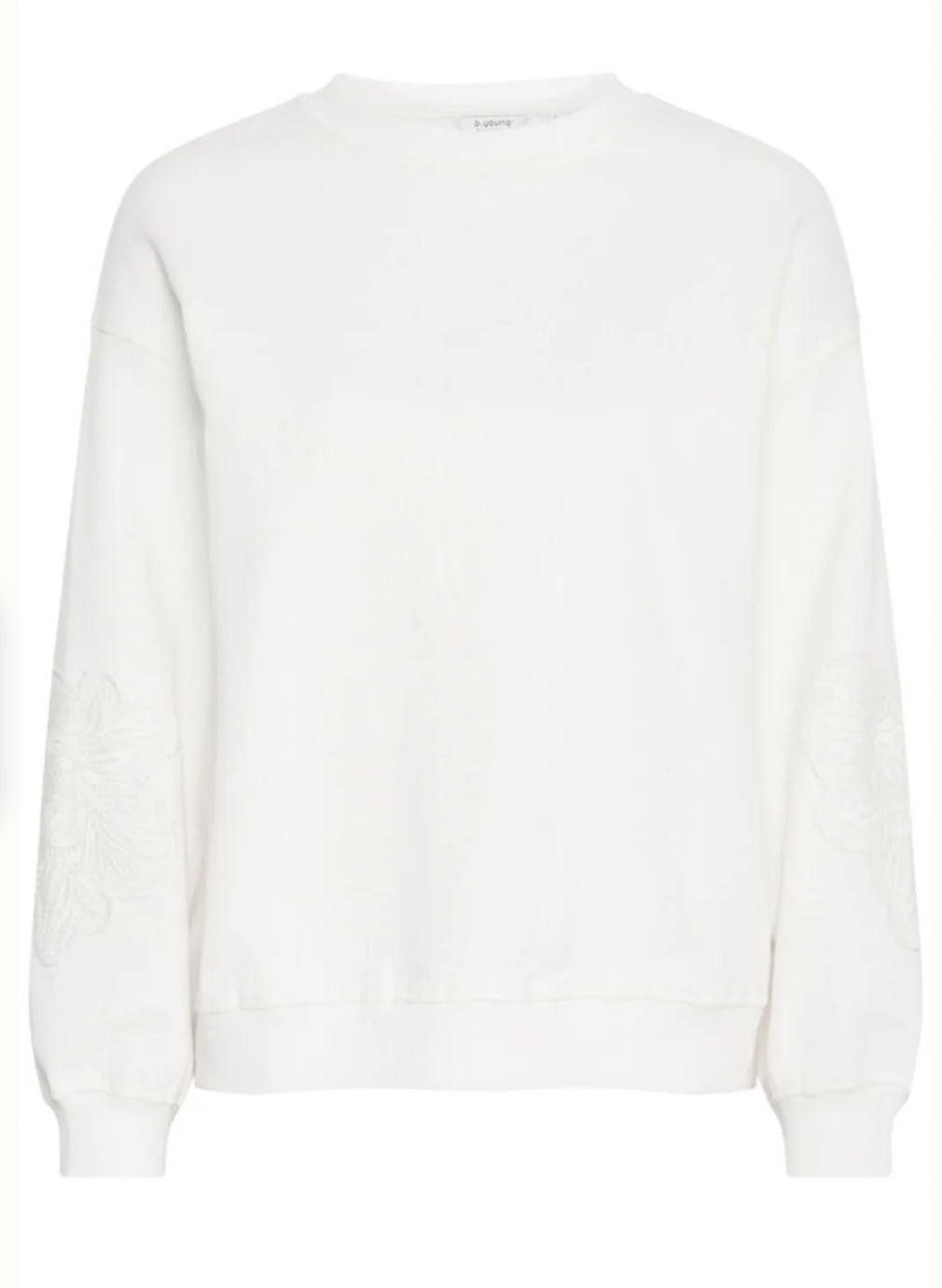 MARSHMALLOW SOMA EMBROIDERED SWEAT TOP