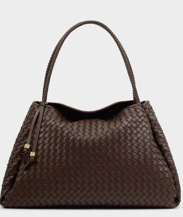 NOVA HAND WOVEN LARGE SHOULDER
BAG | CHOCOLATE  | 28cm x 40cm x 23cm