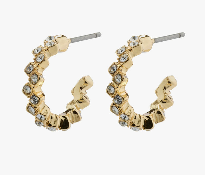ESTER CRYSTAL HOOP EARRINGS GOLD PLATED