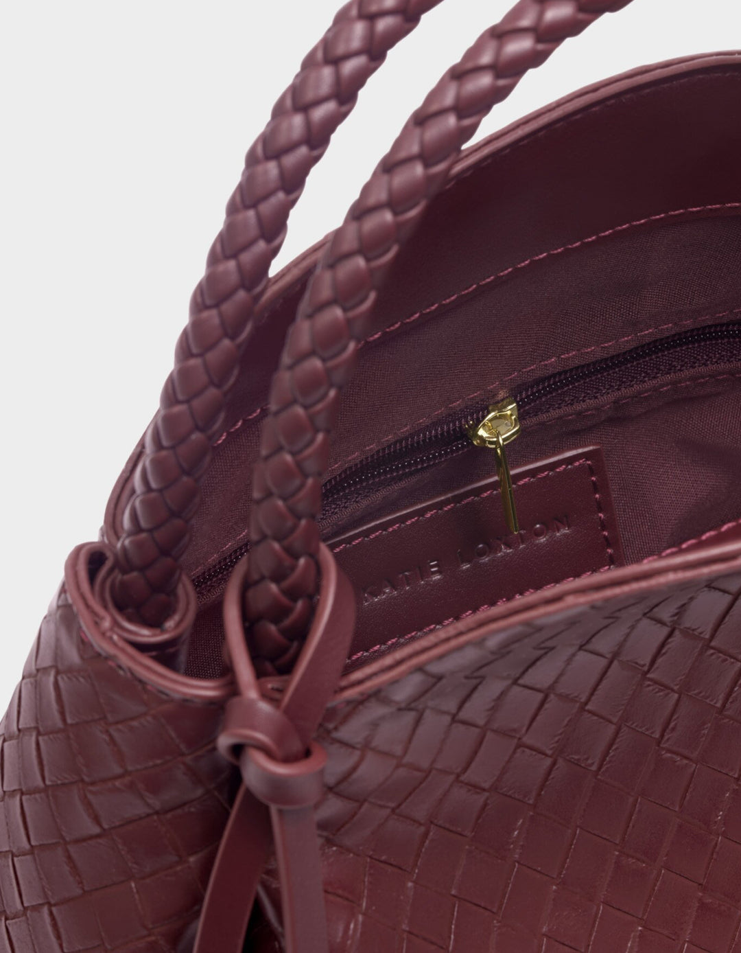 NOVA WOVEN TEXTURE TOP HANDLE BAG CHERRY