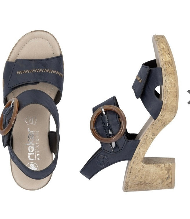 66876-14 LADIES' SANDALS BLUE SEITL. ANFLECHTER