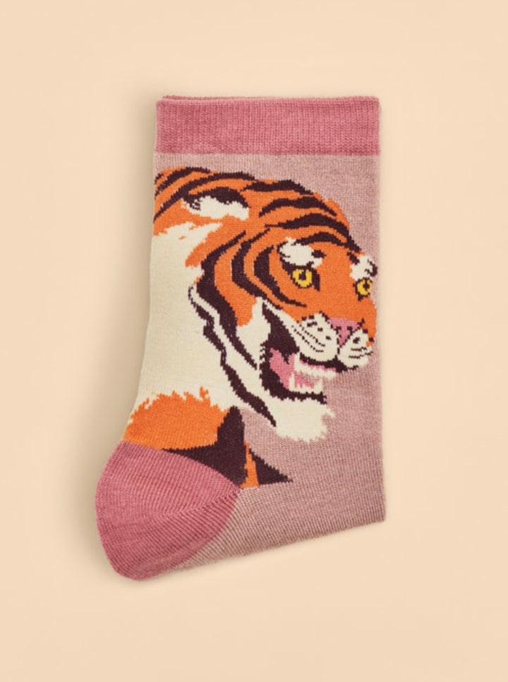 THRILL OF THE TIGER ANKLE SOCKS DUSKY ROSE