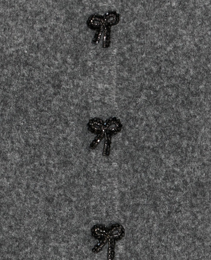 OMEA DECO CARDIGAN DARK GREY MELANGE