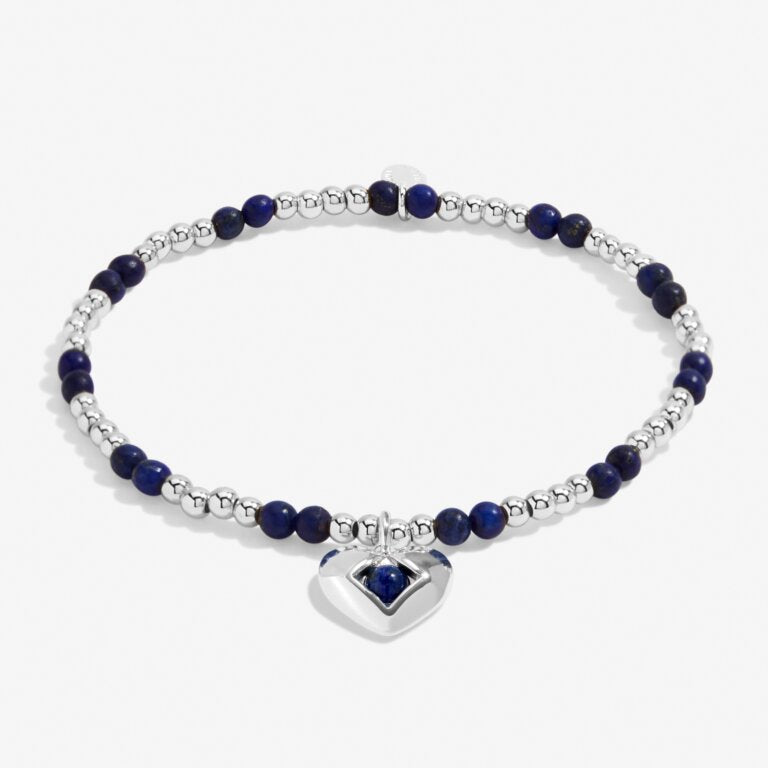 A LITTLE SEPTEMBER LAPIS LAZULI BIRTHSTONE SILVER PLATED BRACELET