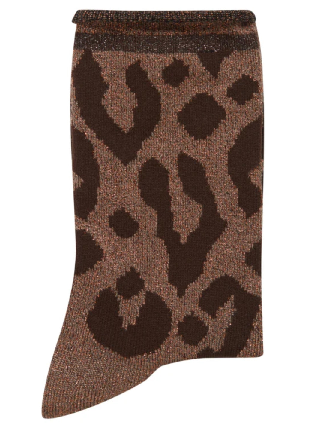 WLI GLITTER SOCKS COPPER LEOPARD MIX