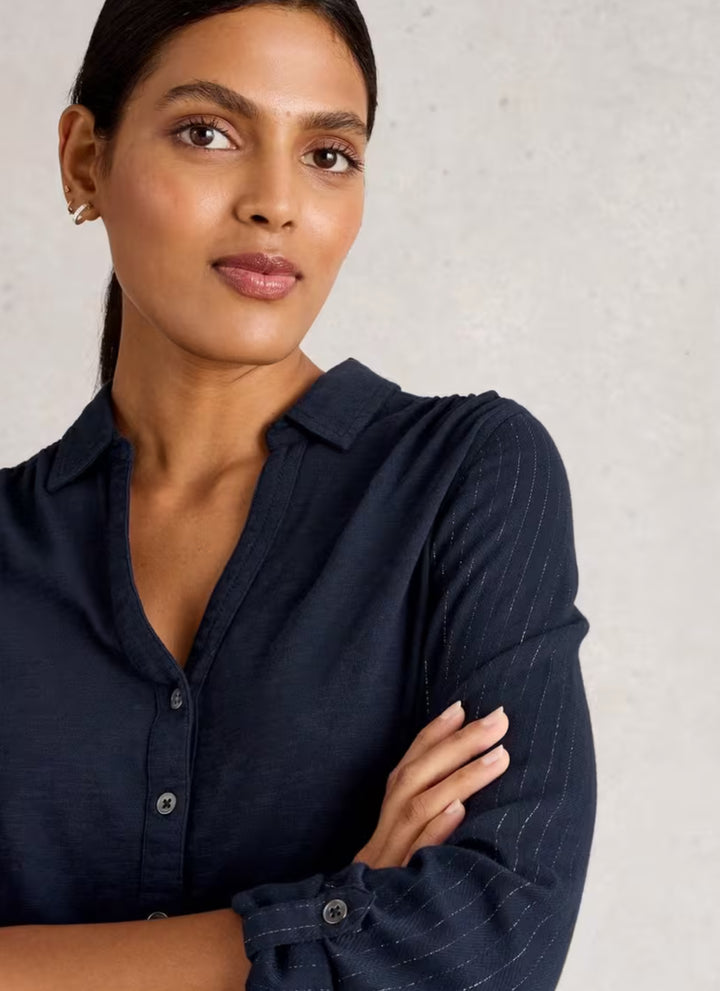 ANNIE SPARKLE MIX SHIRT DARK NAVY