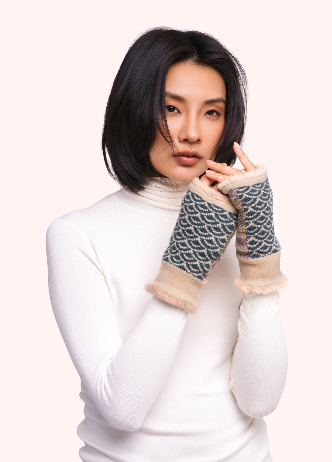 Powder ! Agatha Wrist Warmers in Denim Mix