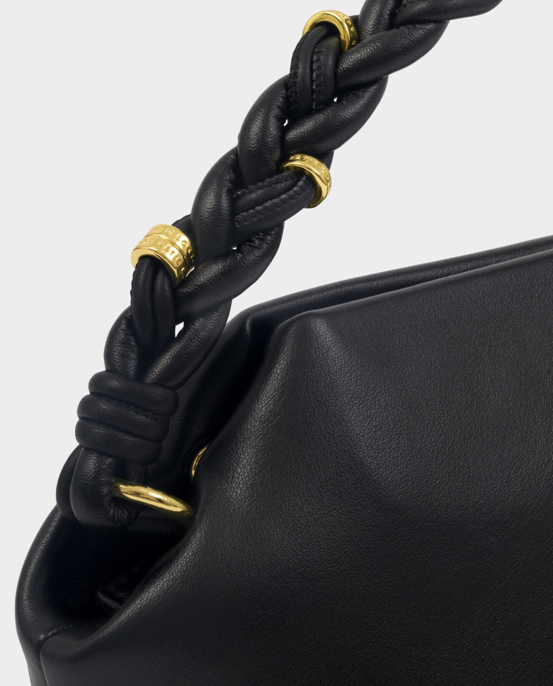 ARDEN BRAIDED TOP HANDLE BAG | BLACK