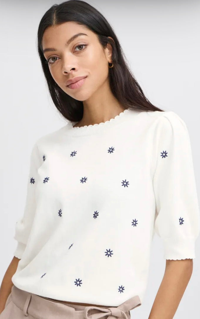 MARSHMALLOW MIX OTTOLINE SHORT SLEEVE JUMPER