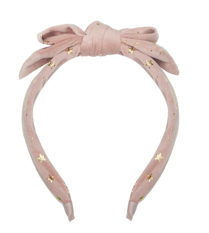 PINK STARRY VELVET ALICE BAND