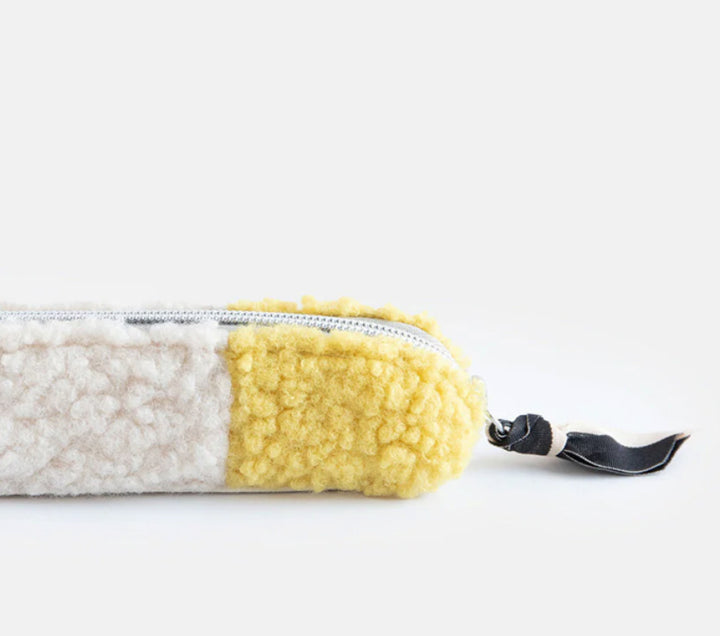 MULTI STRIPE BORG PENCIL CASE