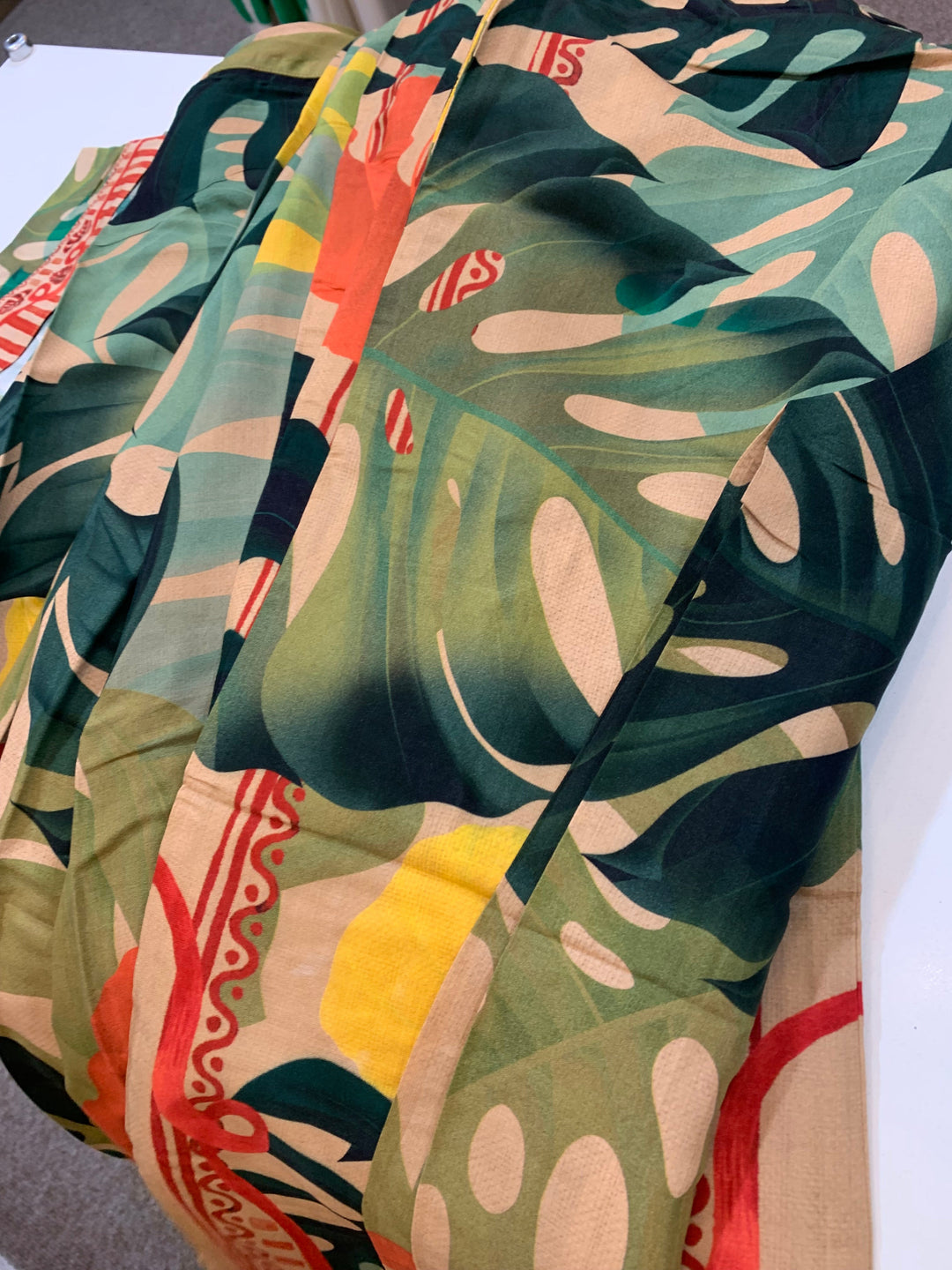 WIDE LEG TROUSERS EXOTIC LEAVES