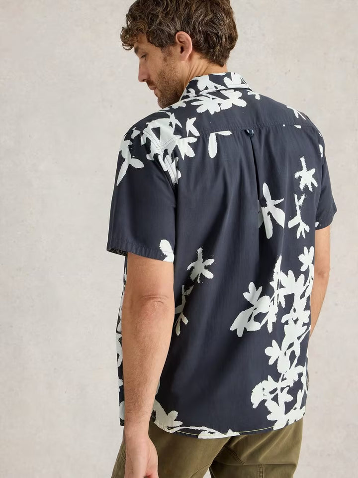 BLOSSOMS SS PRINTED SHIRT NAVY PRINT