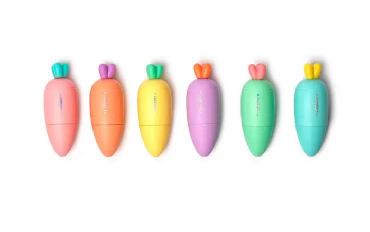 SET OF 6 MINI HIGHLIGHTERS CARRATE TEAM CARROT
