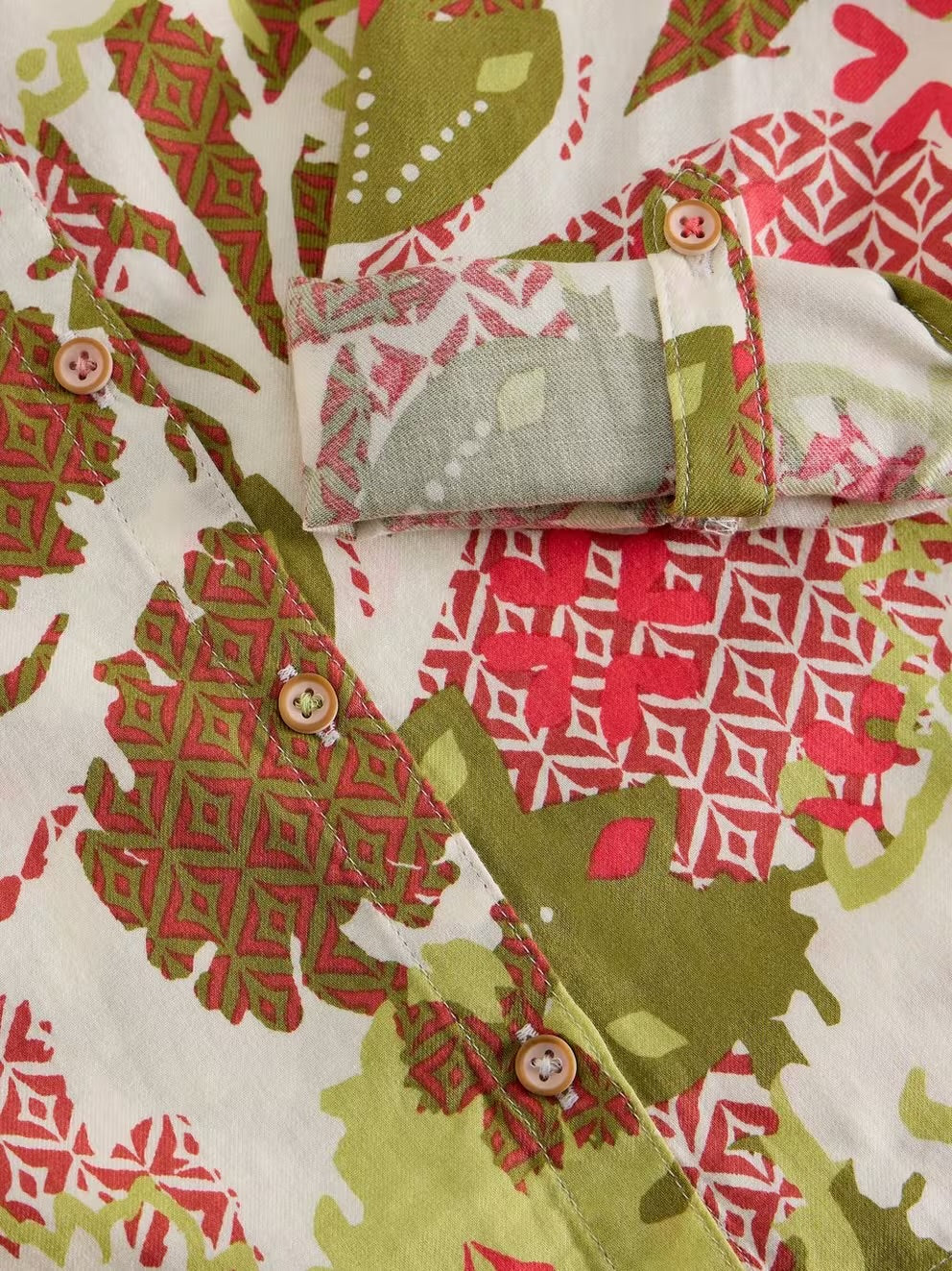 SOPHIE ORGANIC COTTON SHIRT GREEN PRINT