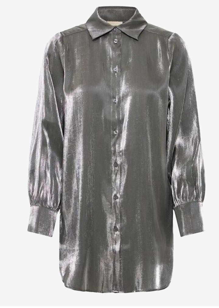 YOLANDA SHIRT GRAY PINSTRIPE