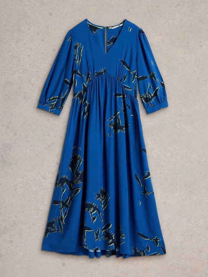 LUCY MIDI DRESS BLUE PRINT