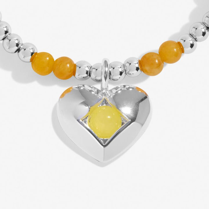 A LITTLE NOVEMBER YELLOW QUARTZ BIRTHSTONE SILVER PLATED  BRACELET