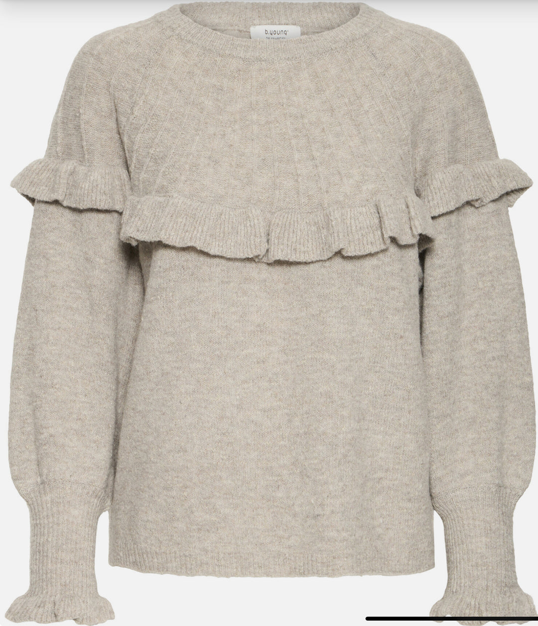 NIKOLINA FRILL JUMPER STRING MELANGE