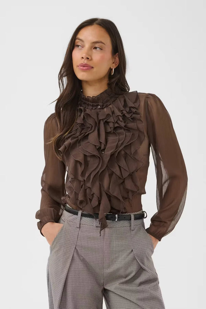 Saint Tropez Lilja Crinkle Long-Sleeve Shirt