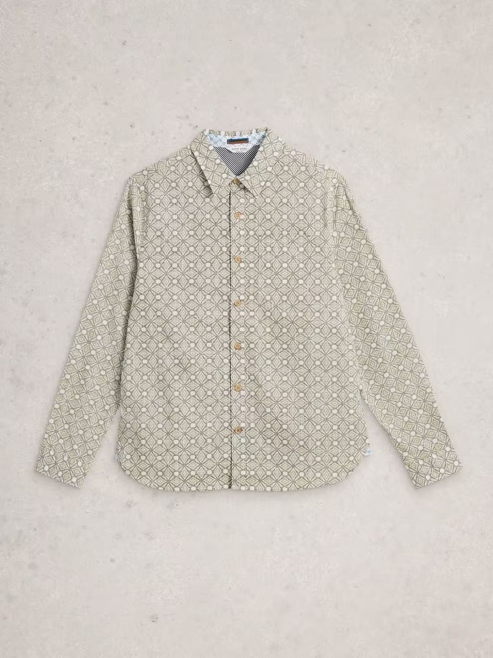FINSBURY TILE PRINT SHIRT GREEN PRINT