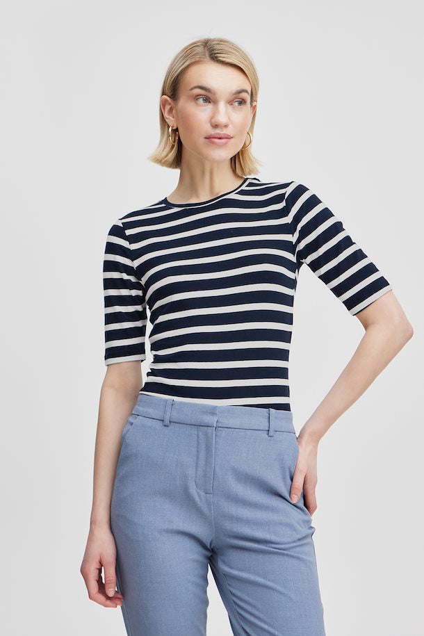 PAMILA COPENHAGEN NIGHT MIX STRIPE TSHIRT