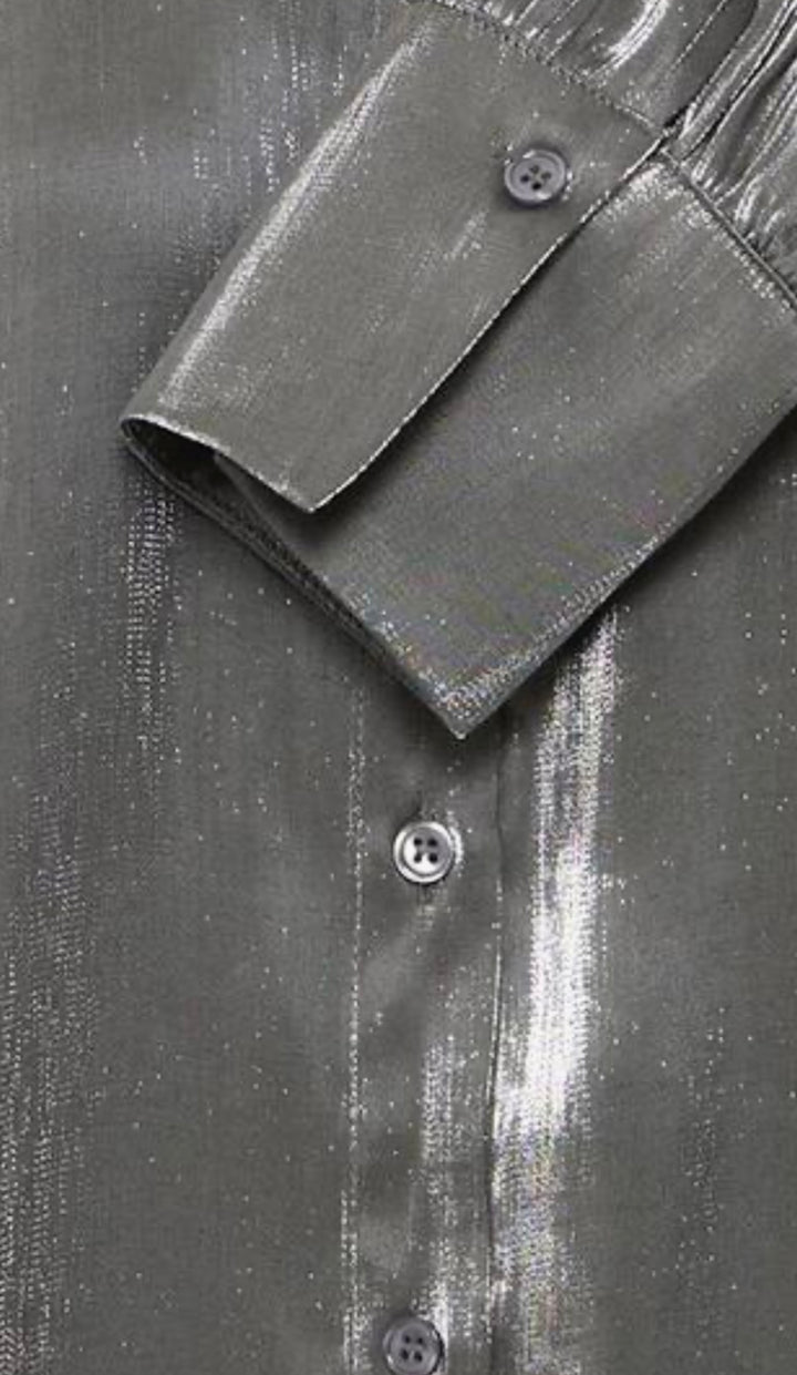 YOLANDA SHIRT GRAY PINSTRIPE