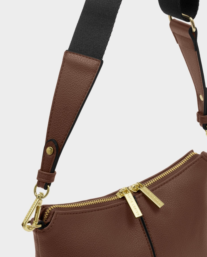 LAILA CANVAS STRAP CROSSBODY BAG| DARK CHOCOLATE