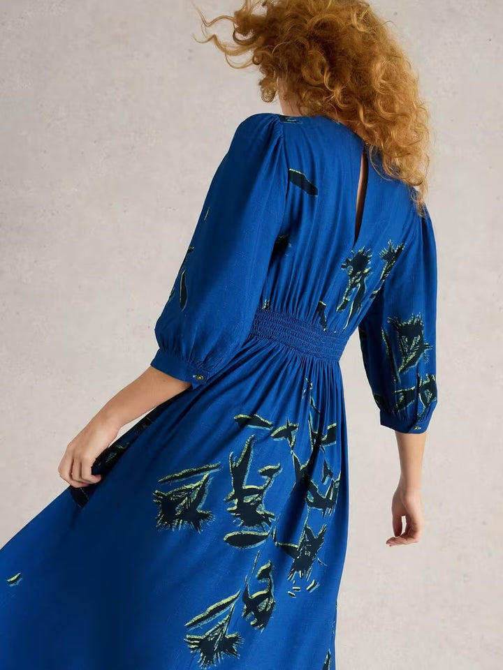 LUCY MIDI DRESS BLUE PRINT