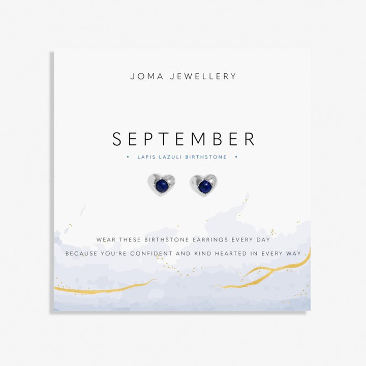 SEPTEMBER LAPIS LAZULI BIRTHSTONE SILVER PLATED  EARRINGS