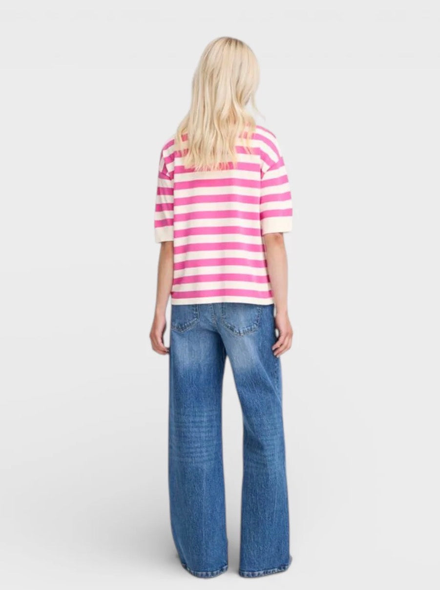 MMORLA T-SHIRT PHLOX PINK STRIPE