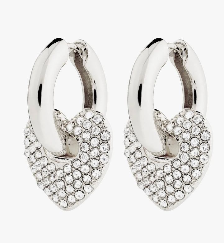 DUNE CRYSTAL EARRINGS SILVER PLATED