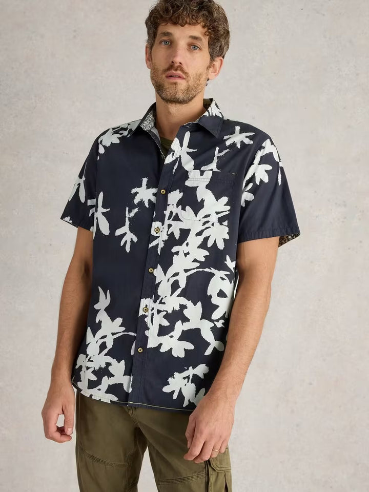 BLOSSOMS SS PRINTED SHIRT NAVY PRINT