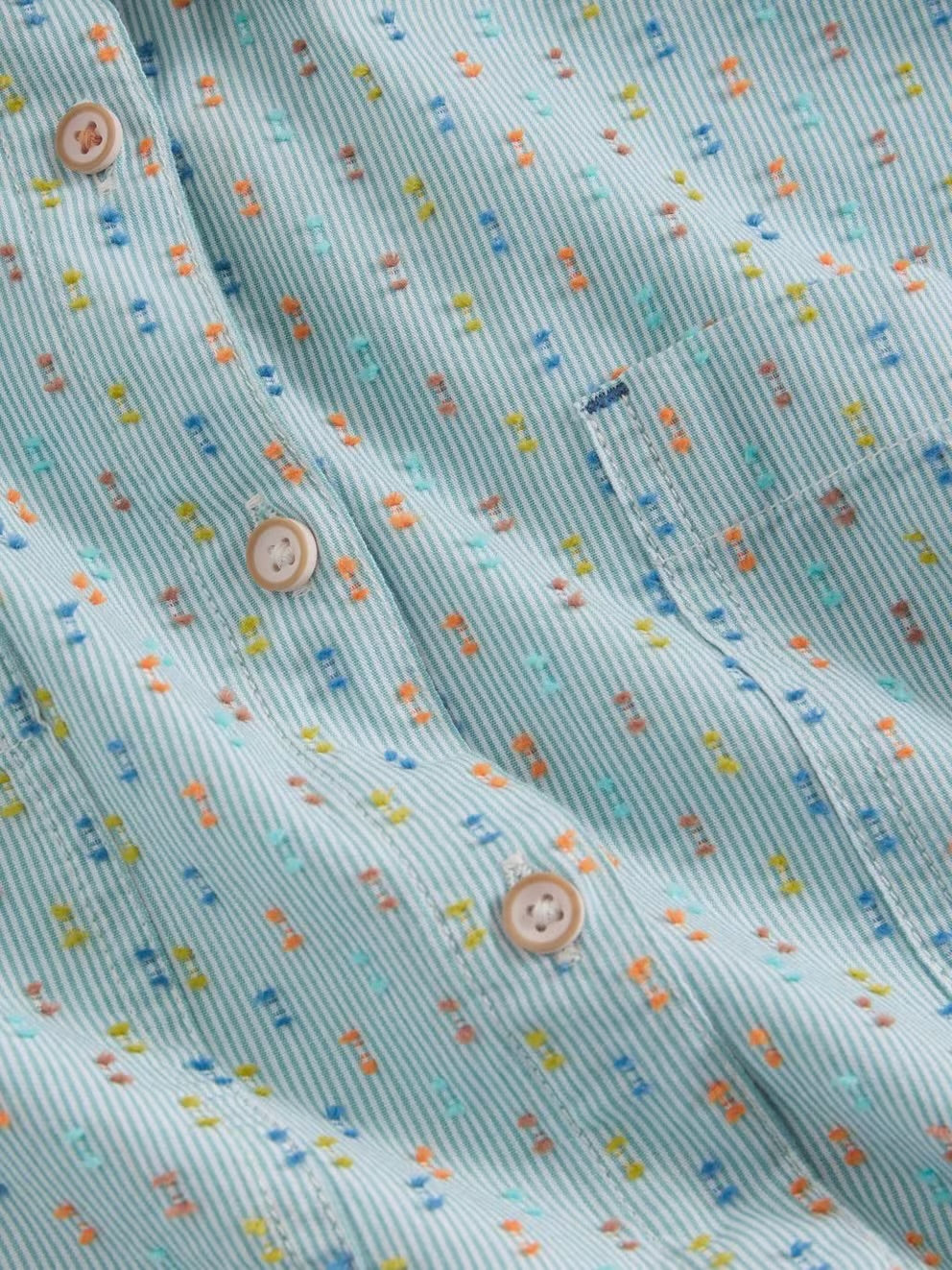 GREEN MULTI SOPHIE ORGANIC COTTON SHIRT