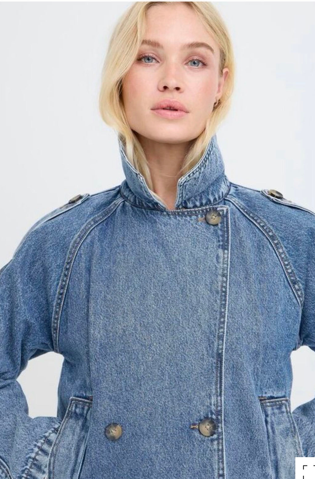 CITAN TRENCH COAT MID BLUE DENIM