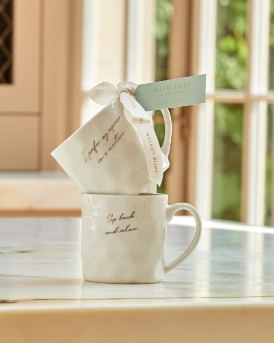 GIFT TAG MUG SIP BACK AND RELAX  OFF WHITE
