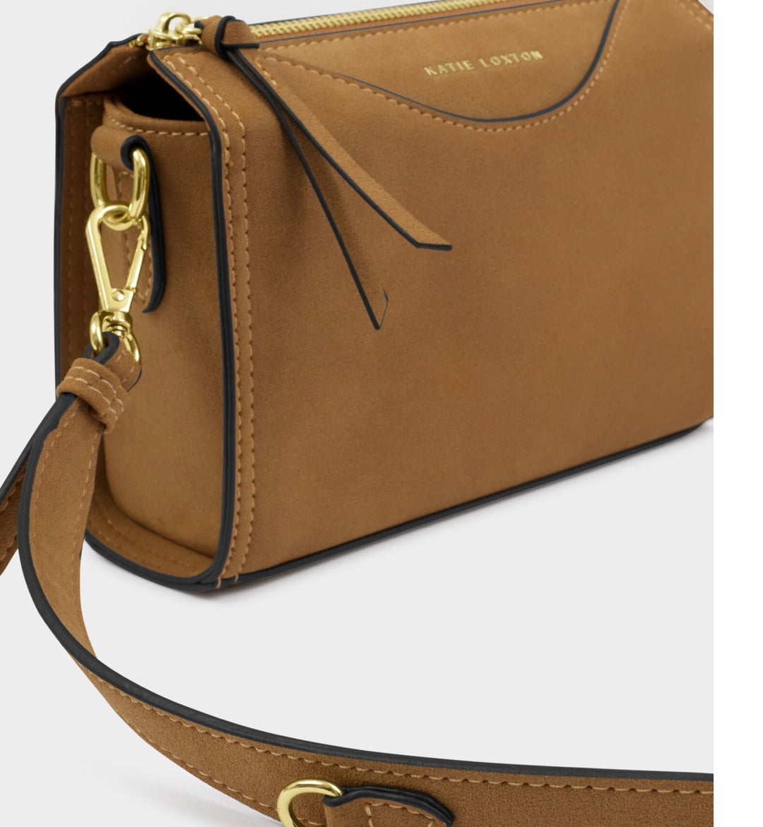 ALBA FAUX SUEDETTE CROSSBODY BAG | CARAMEL SUEDETTE