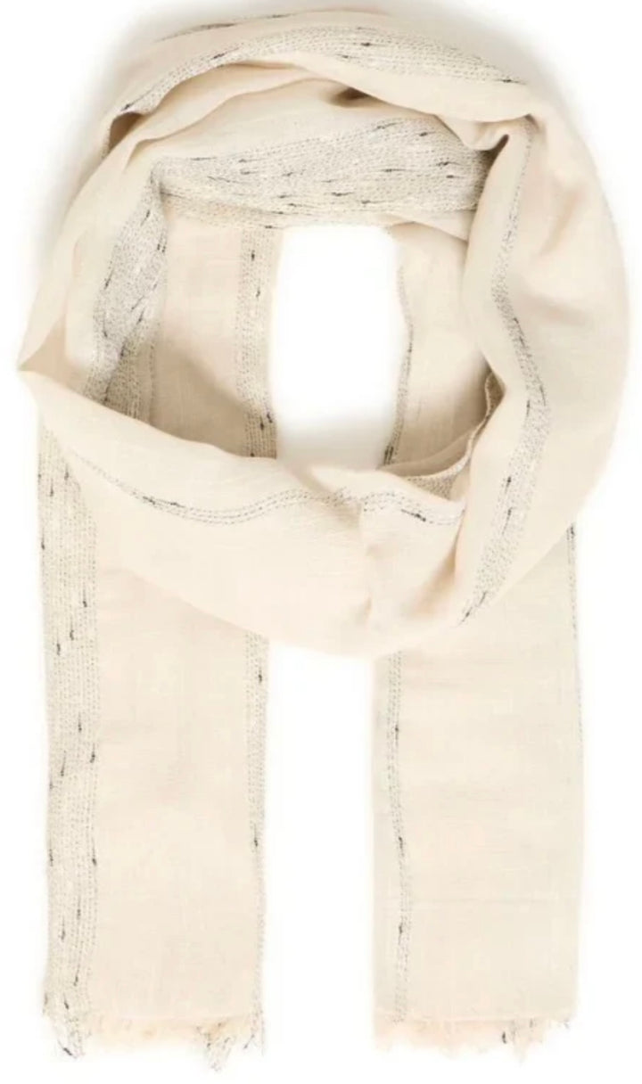 VICOLINA SCARF GOLDIOYSTER GRAY STRIPES