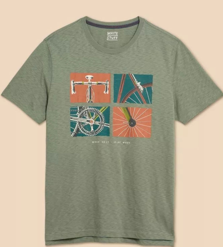 GREEN PRINT RIDE GRAPHIC TEE