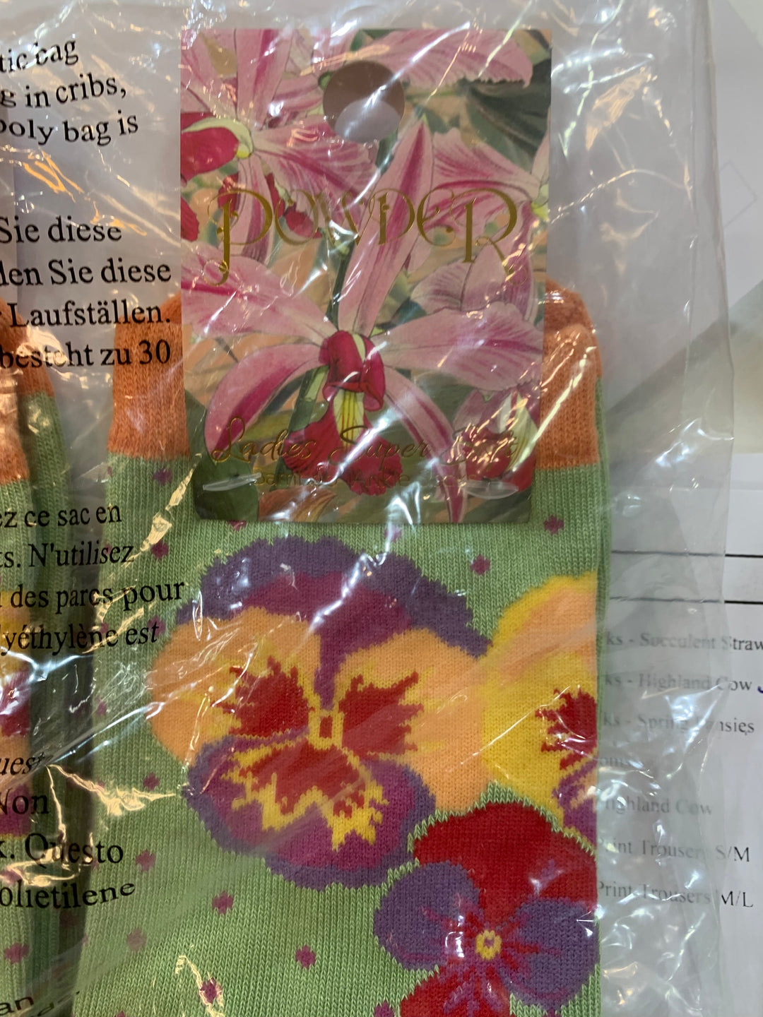 BAMBOO MIX ANKLE SOCKS - SPRING PANSIES