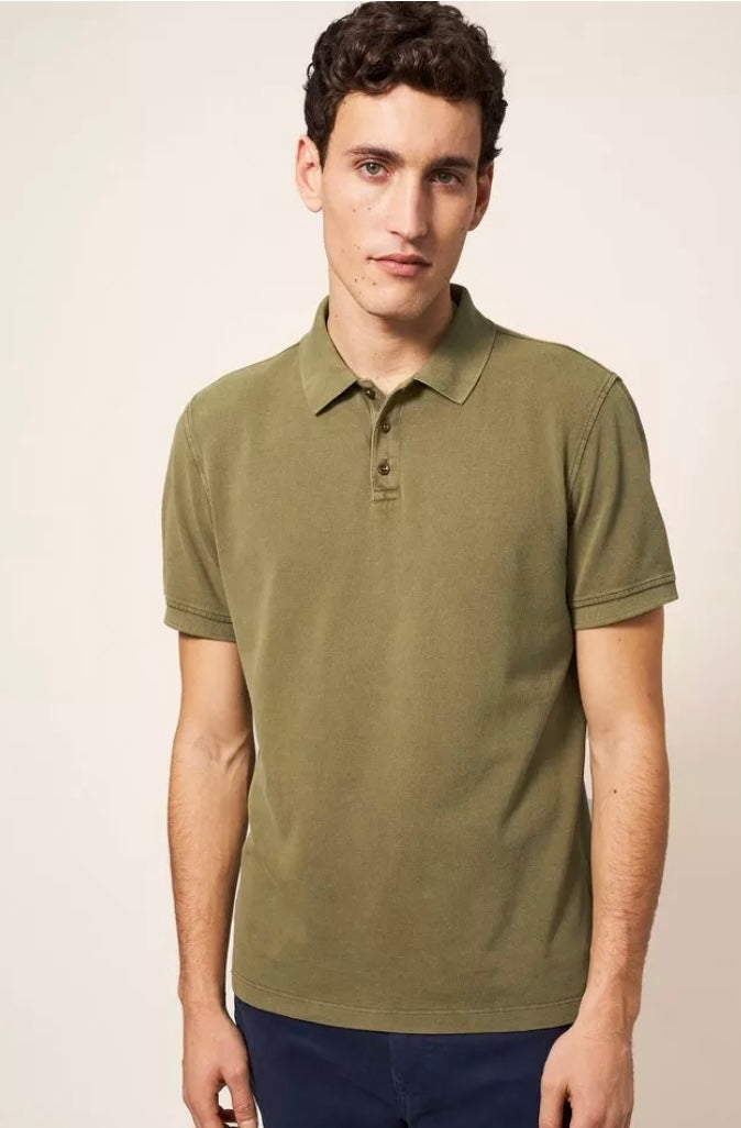 KHAKI GREEN UTILITY POLO TOP