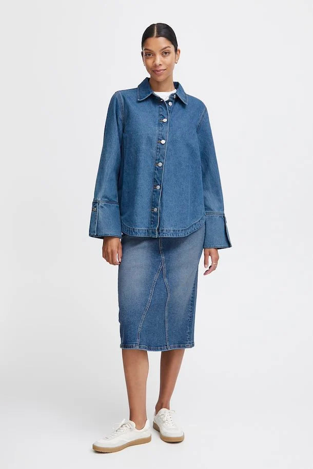 MID BLUE DENIM KITTA SHIRT