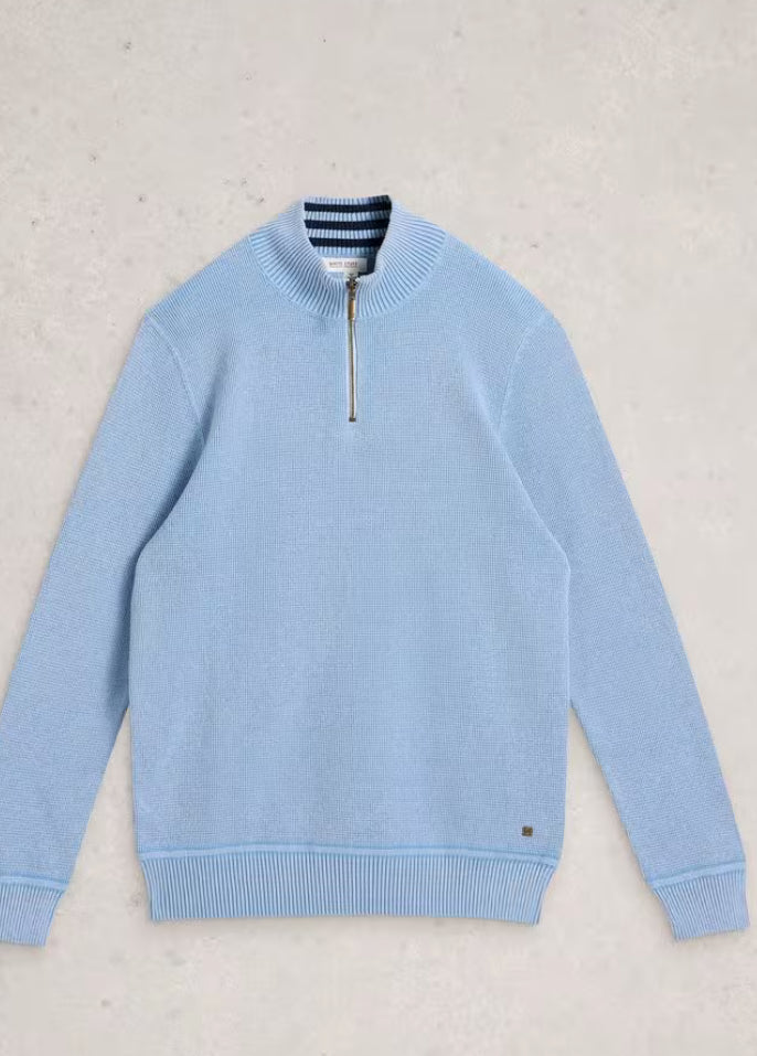 ATTADALE FUNNEL NECK JUMPER LIGHT BLUE