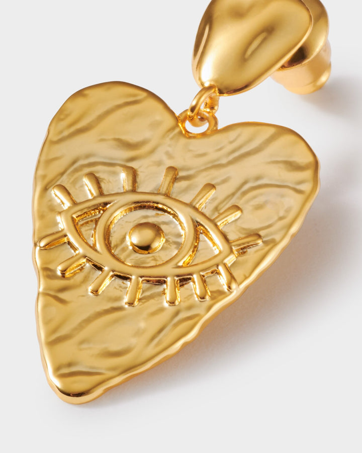 SOLESI GOLD HEART EARRINGS